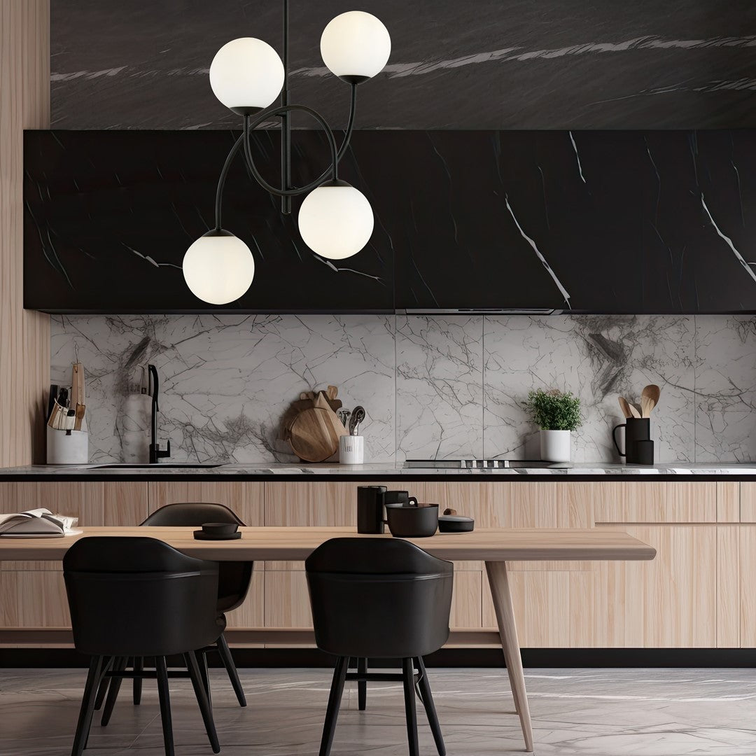 Lustra ARCHI 4B B neagra L OPAL
