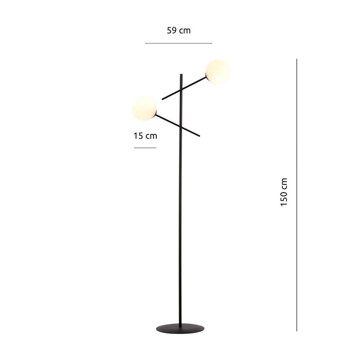 Lampa de podea LINEAR LP2 BLACK/OPAL