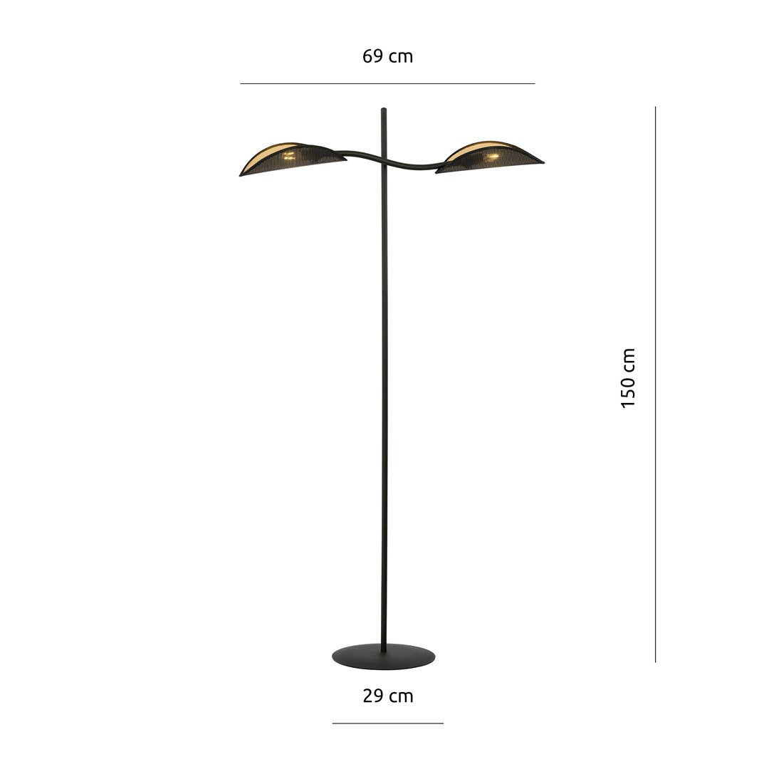 Lampa de podea LOTUS LP2 BLACK/GOLD