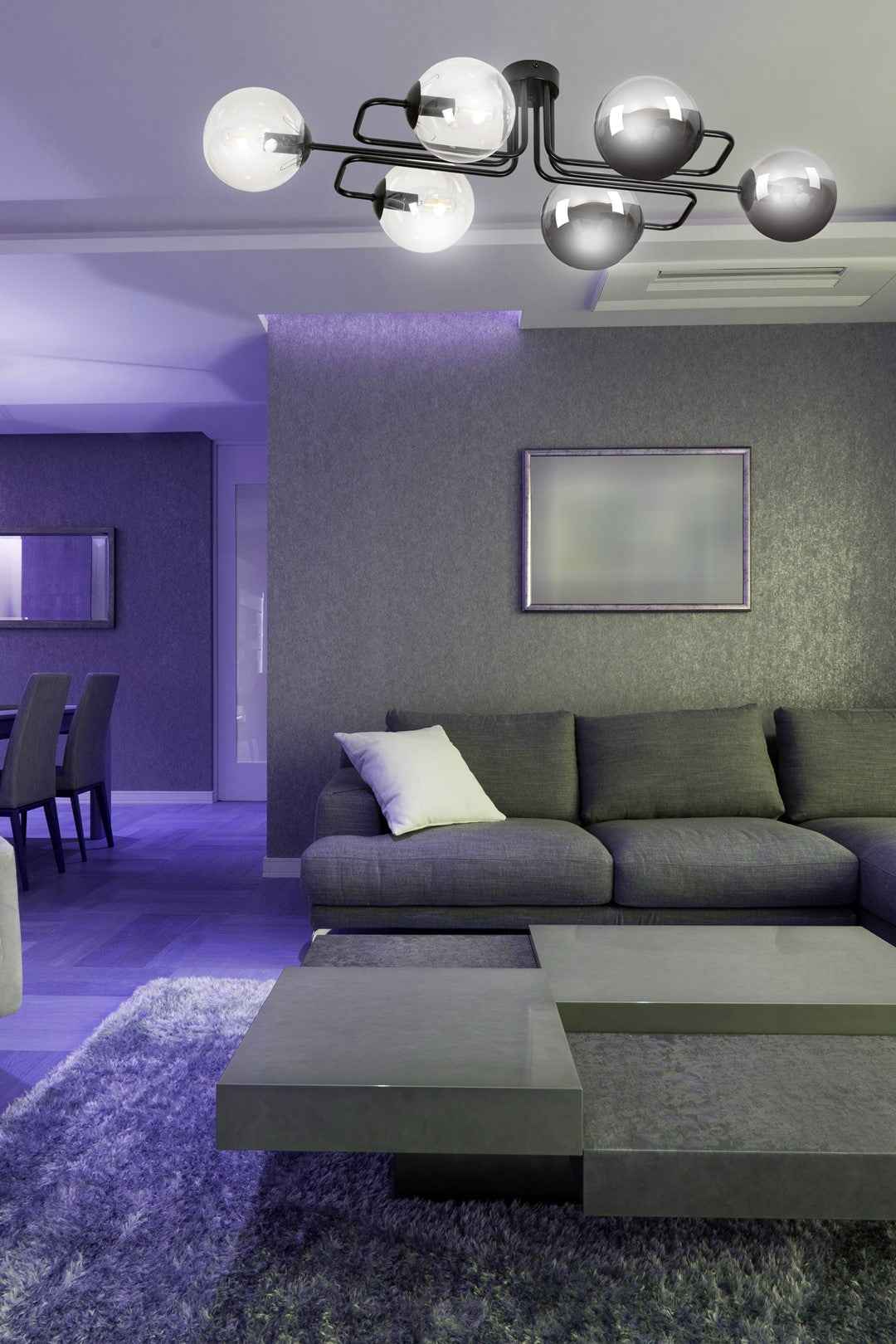 Plafoniera BRENDI 6A neagra MIX 3