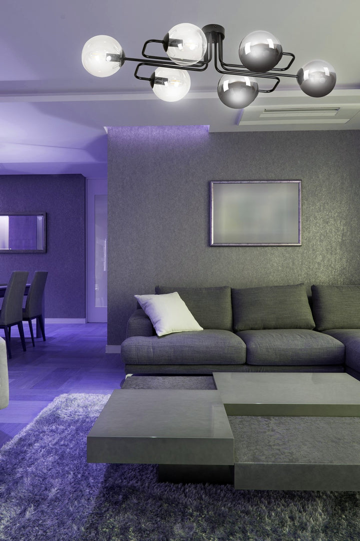 Plafoniera BRENDI 6A neagra MIX 3