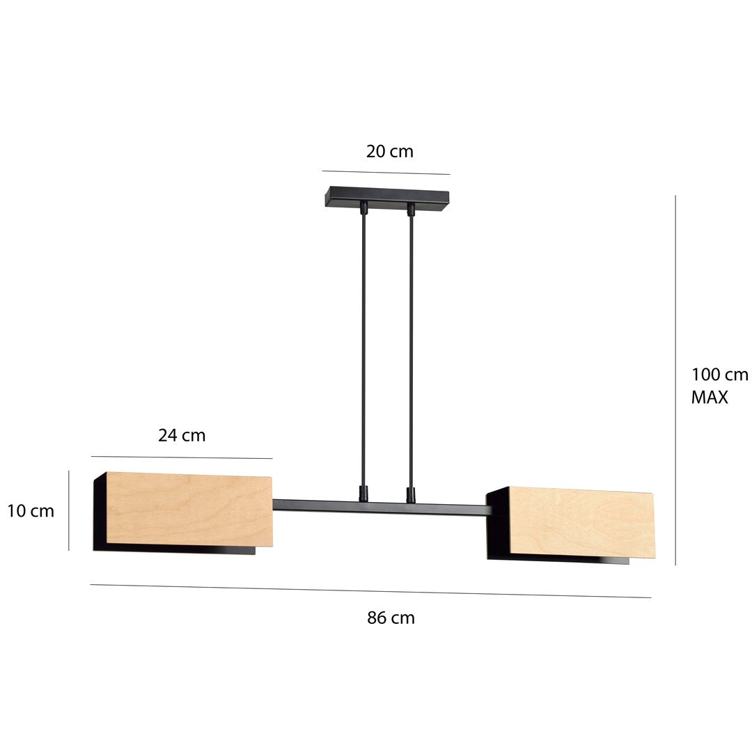 Lustra suspendata ZAPER 2 neagra
