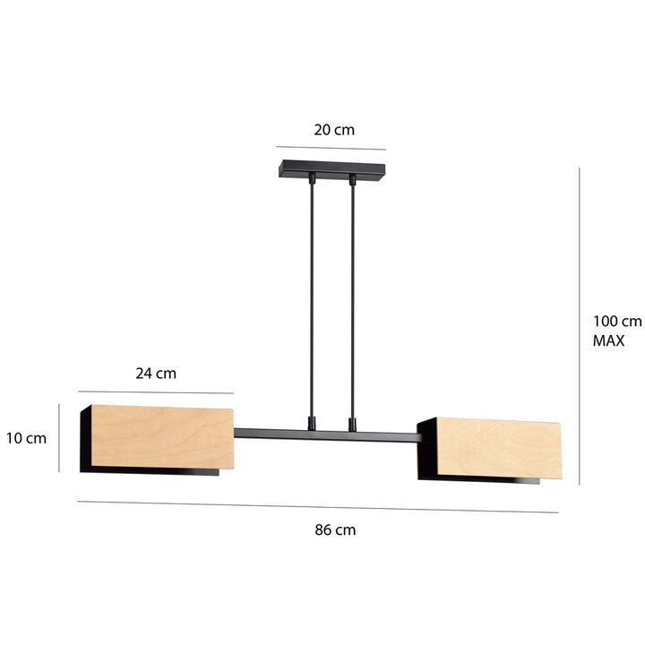 Lustra suspendata ZAPER 2 neagra