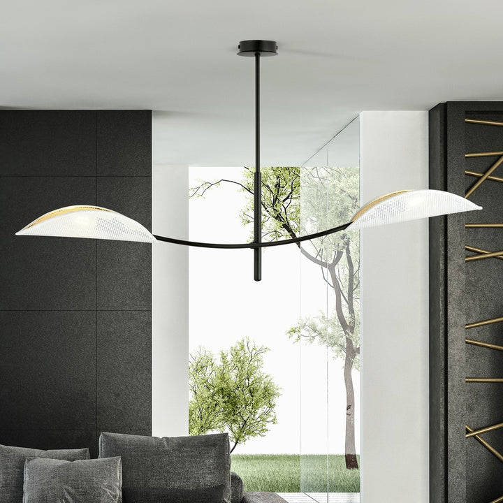 Lustra LOTUS 2 alba/auriu