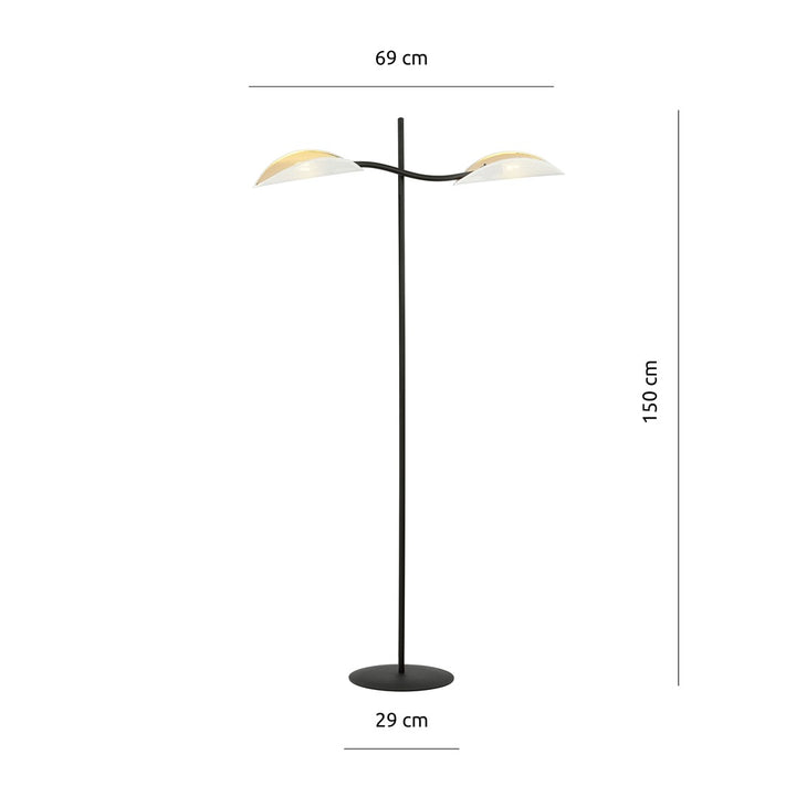 Lampa de podea LOTUS LP2 WHITE/GOLD