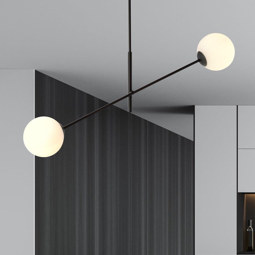 Lustra LINEAR 2 neagra/opal