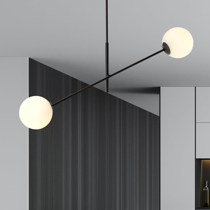 Lustra LINEAR 2 neagra/opal