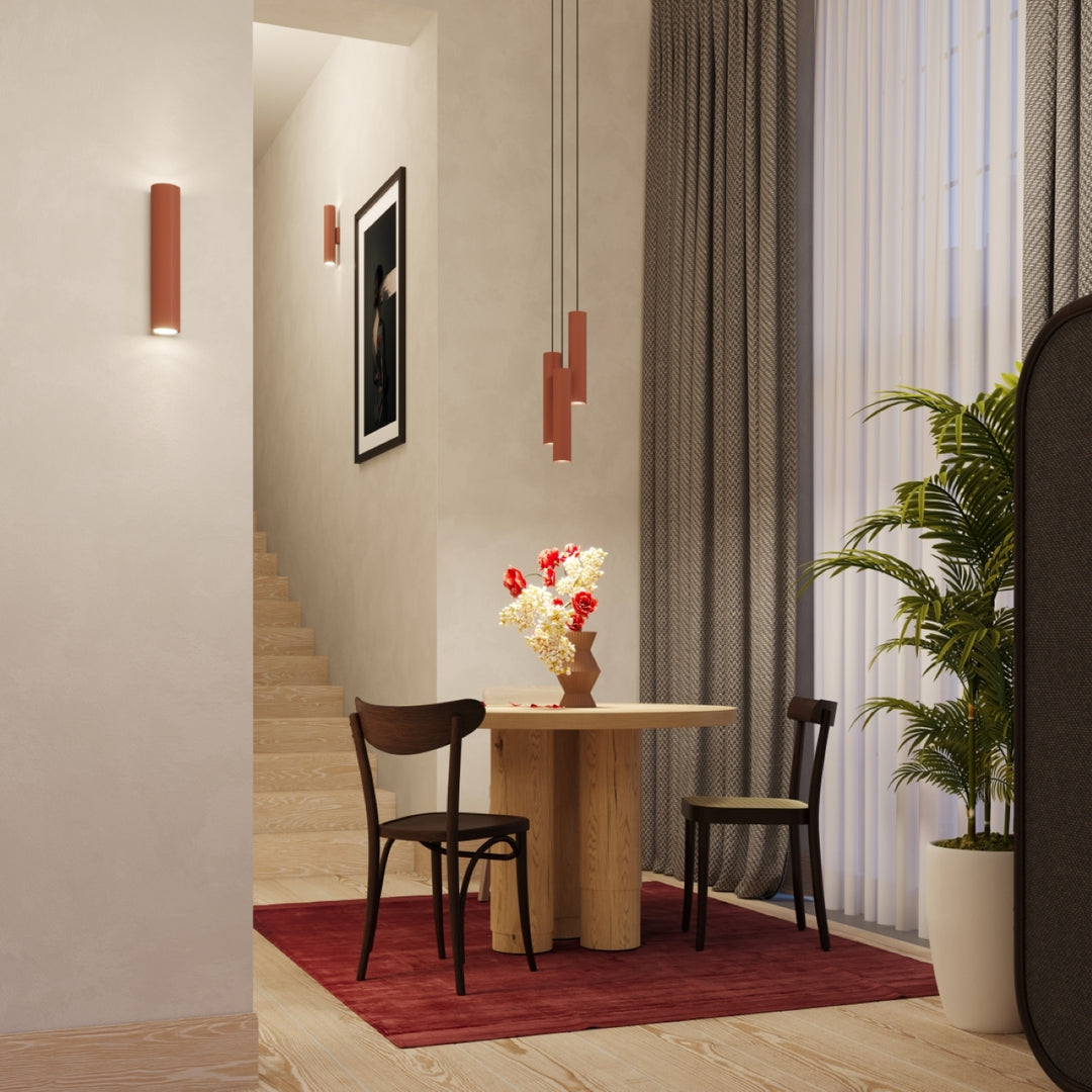 Lampa suspendata LAGOS 3L ocru rosu