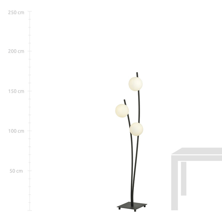 Lampa de podea HUNTER LP3 BLACK/OPAL
