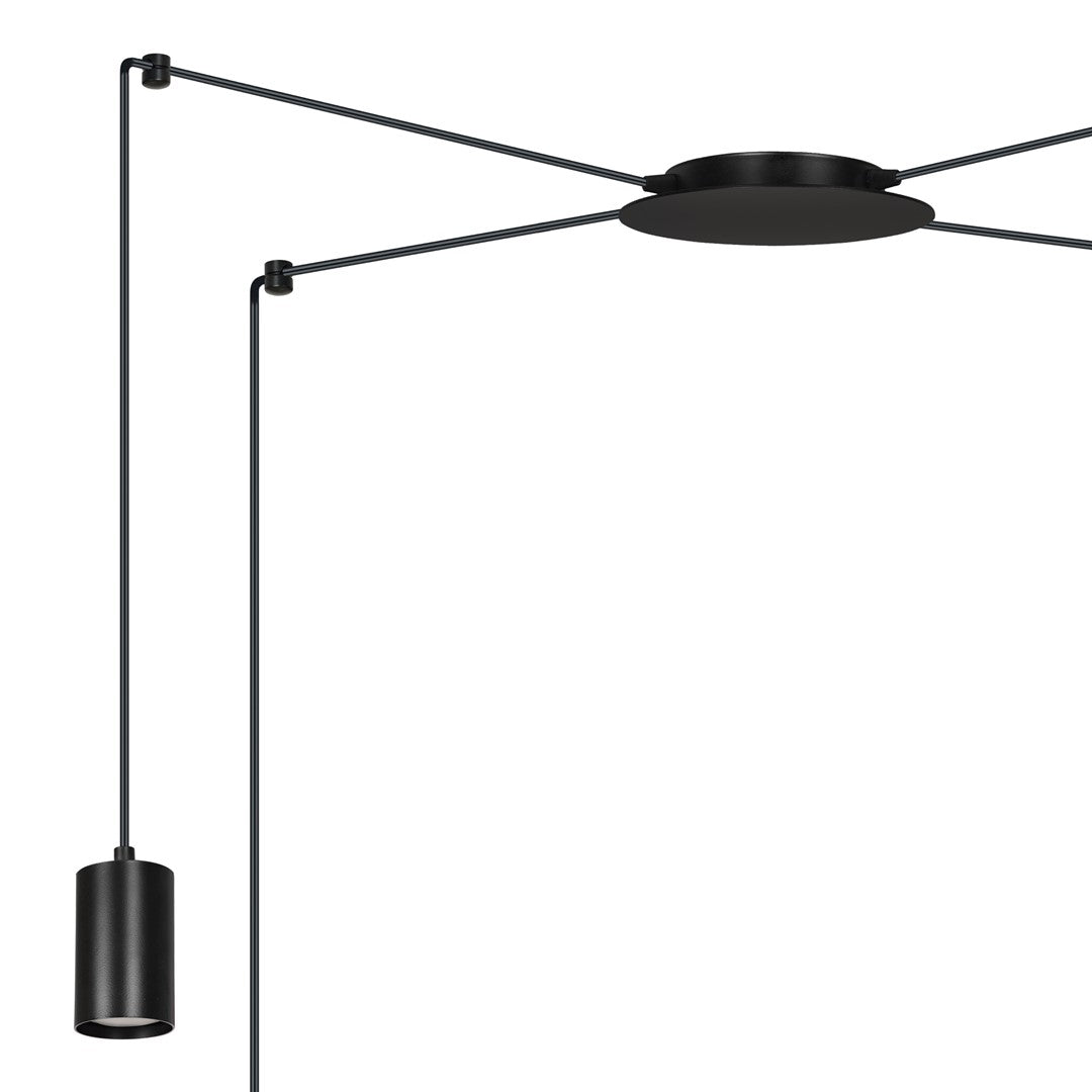 Lustra suspendata TRAKER 4 neagra/neagra