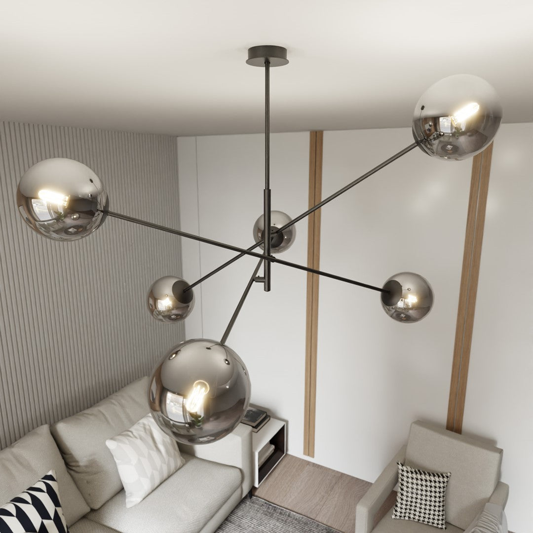 Lustra LINEAR 6 neagra/grafit