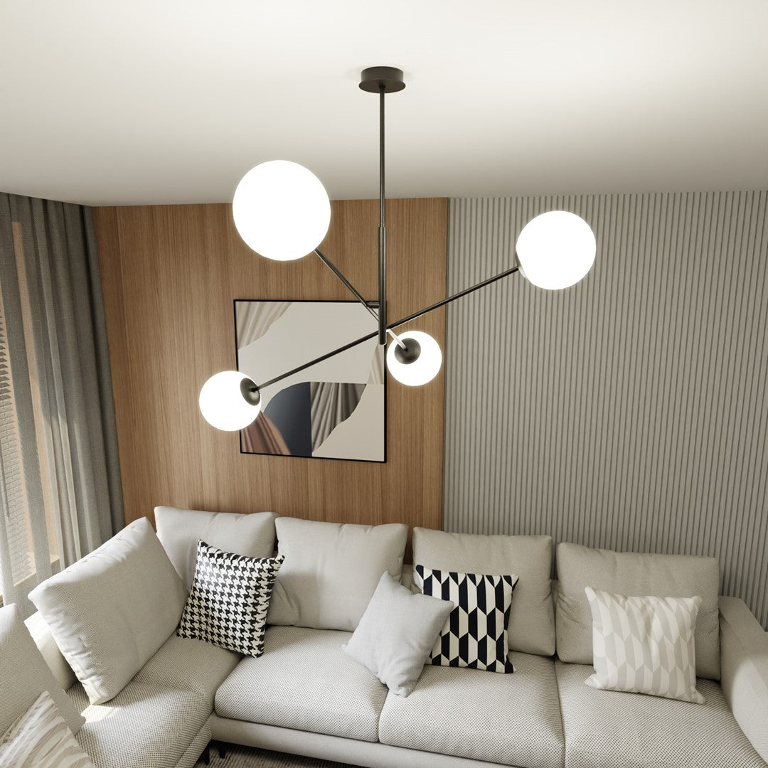Lustra LINEAR 4 neagra/opal