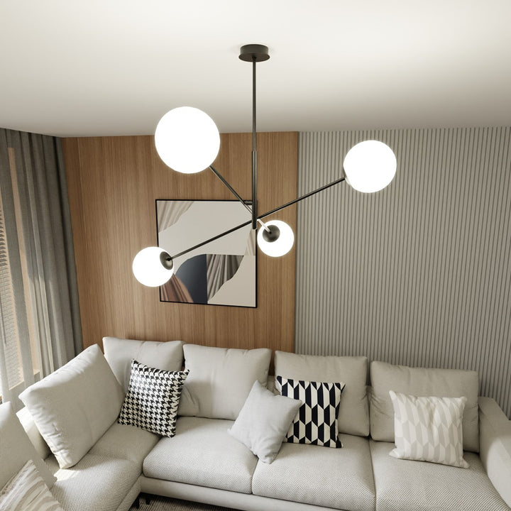 Lustra LINEAR 4 neagra/opal