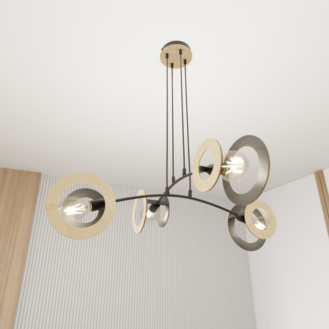 Lustra suspendata SKIVA 4 neagra