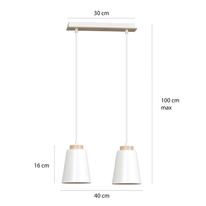 Lustra suspendata cu 2 pendule BOLERO 2 alba