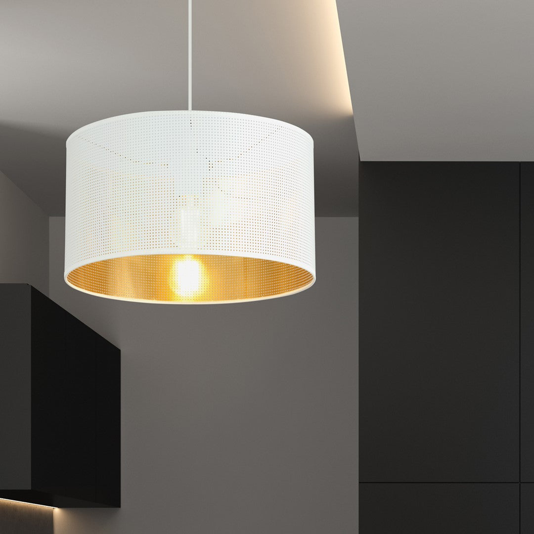 Lustra suspendata ASTON 1 alba/auriu