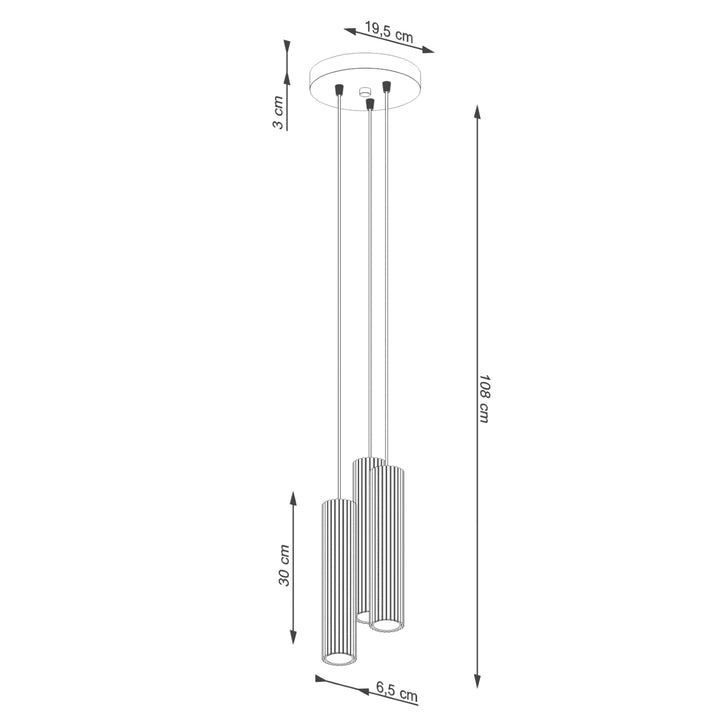 Lampa suspendata KARBON 3P alb