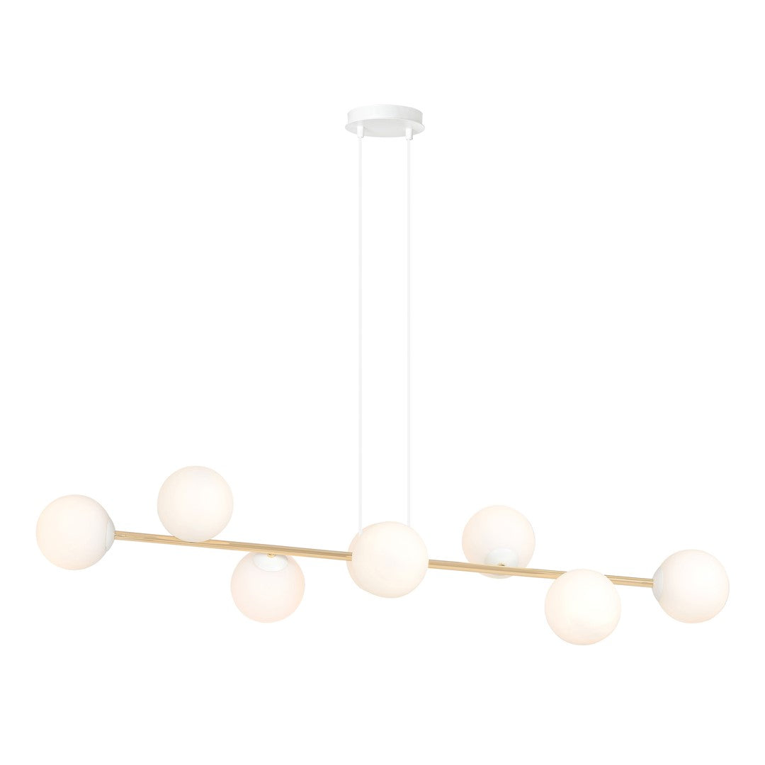 Lustra suspendata GRAVITY 8  alba auriu
