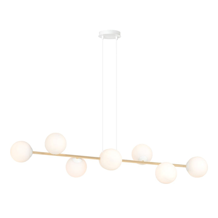 Lustra suspendata GRAVITY 8  alba auriu
