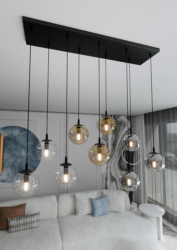 Lustra suspendata COSMO 9 neagra MIX1