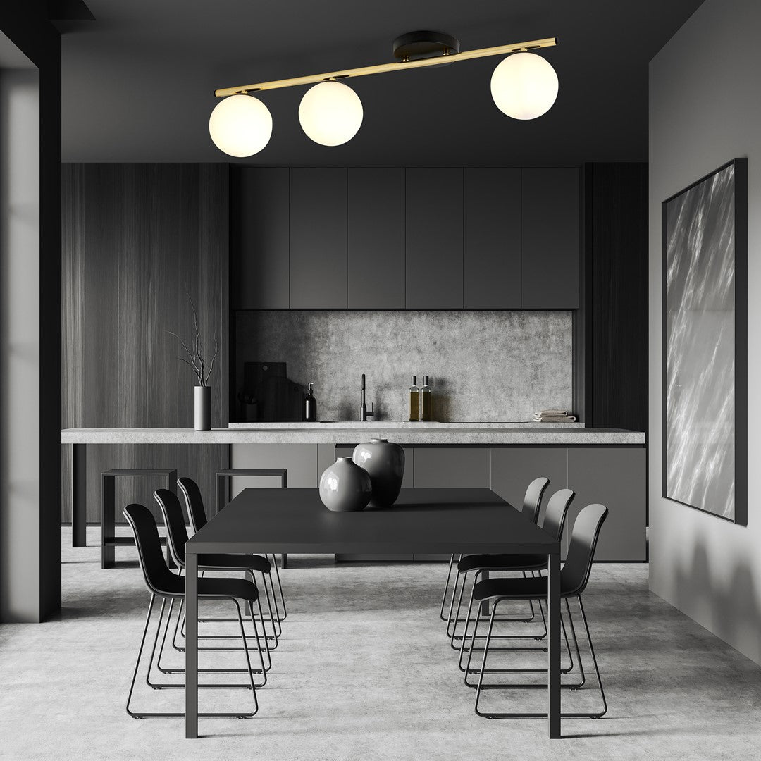 Plafoniera MONZA 3 neagra OPAL