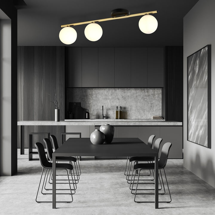 Plafoniera MONZA 3 neagra OPAL