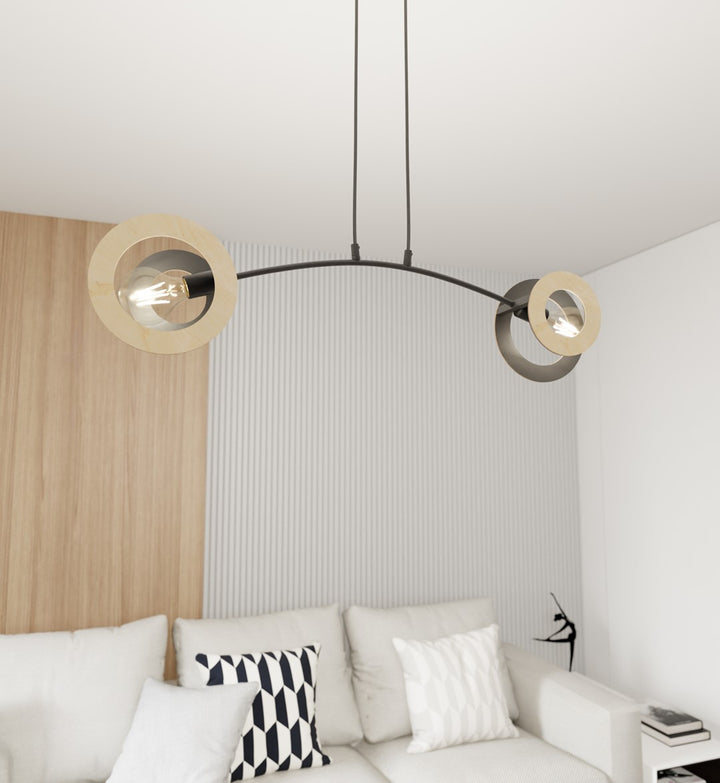 Lustra suspendata SKIVA 2 neagra