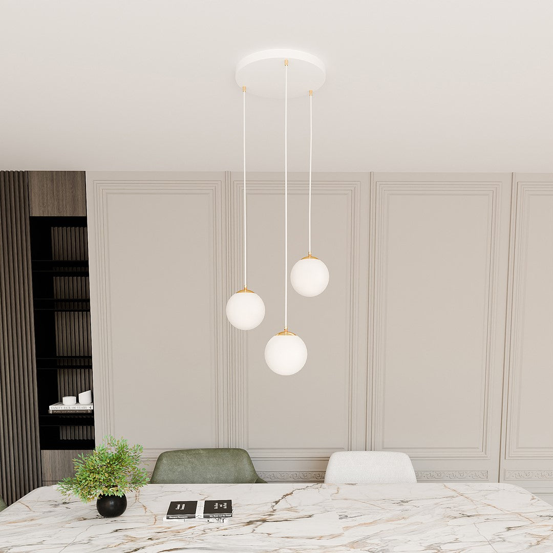 Lustra suspendata ROYAL 3 alba