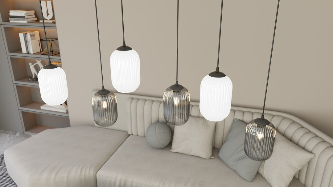 Lustra suspendata VERDI 6 neagra MIX