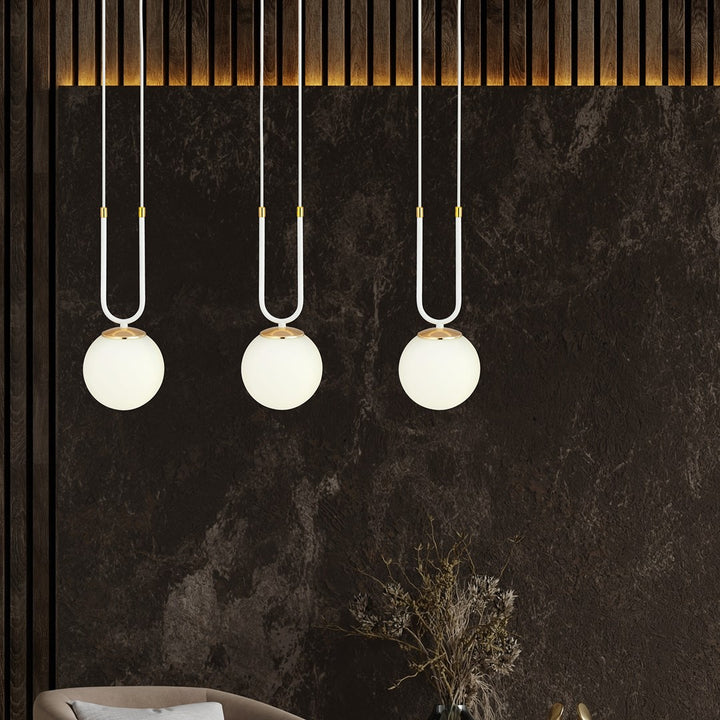 Lustra suspendata GLAM 3 alba/opal