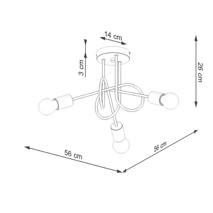 Candelabru cu elemente din lemn EMBER 3 alb