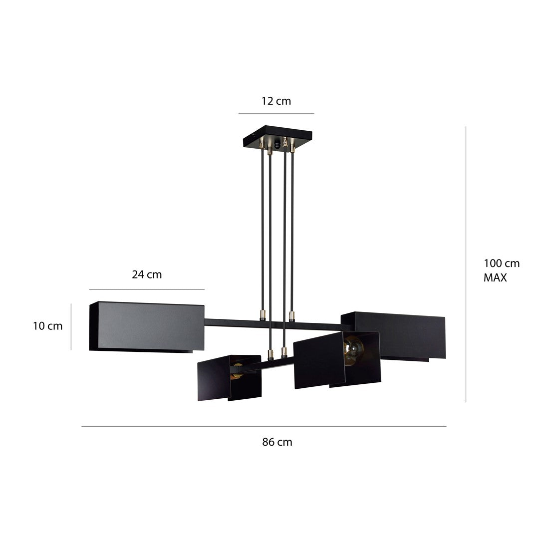 Lustra suspendata TOLOS 4 neagra