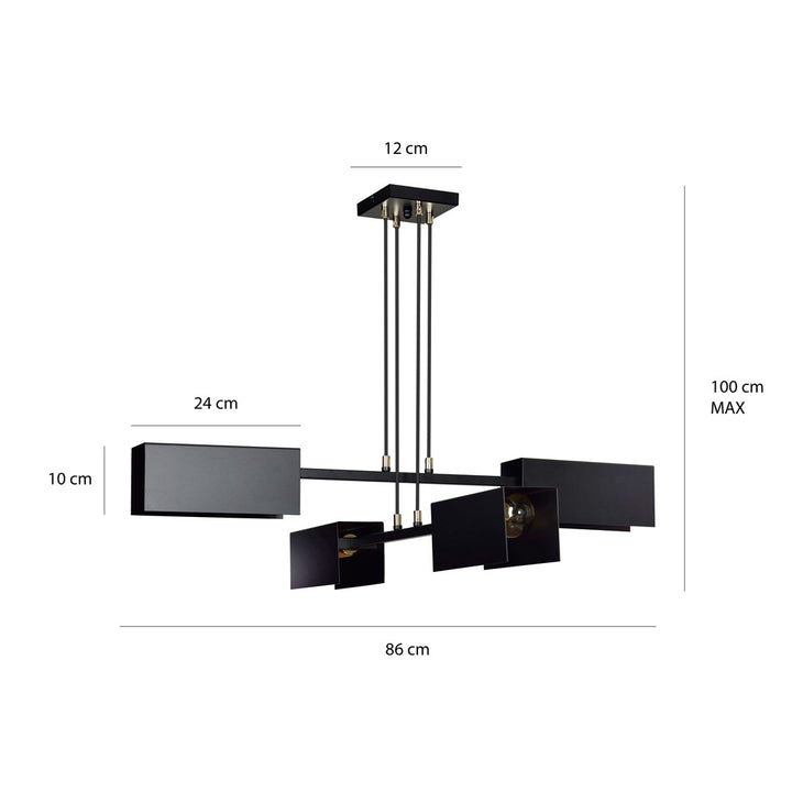 Lustra suspendata TOLOS 4 neagra