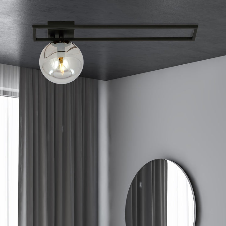 Plafoniera IMAGO 1C neagra cu abajur grafit