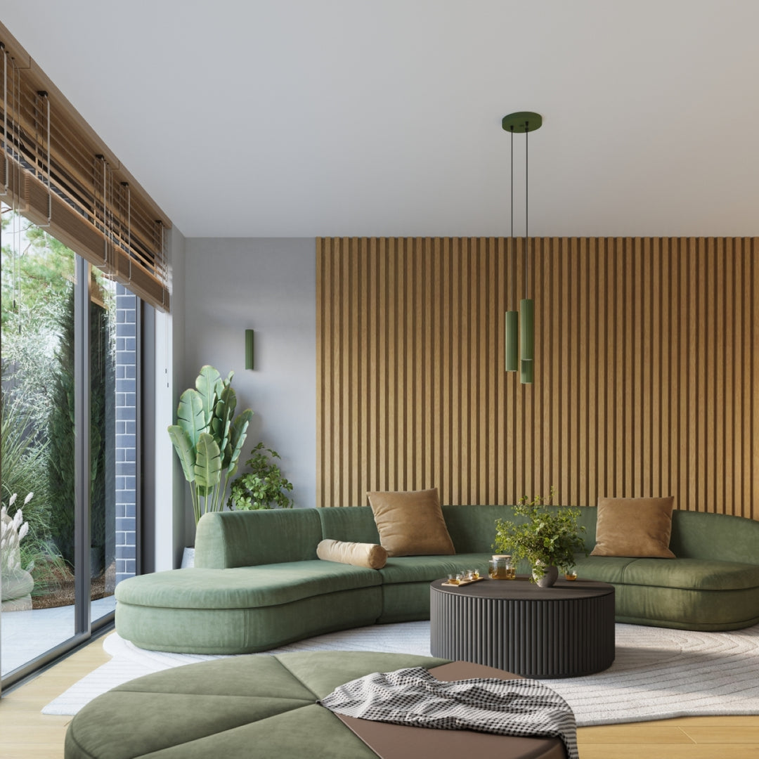 Lampa suspendata KARBON 3P verde masliniu