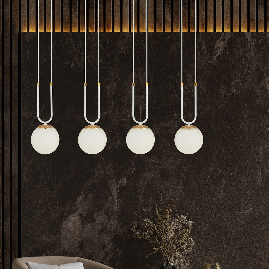 Lustra suspendata GLAM 4 alba/opal
