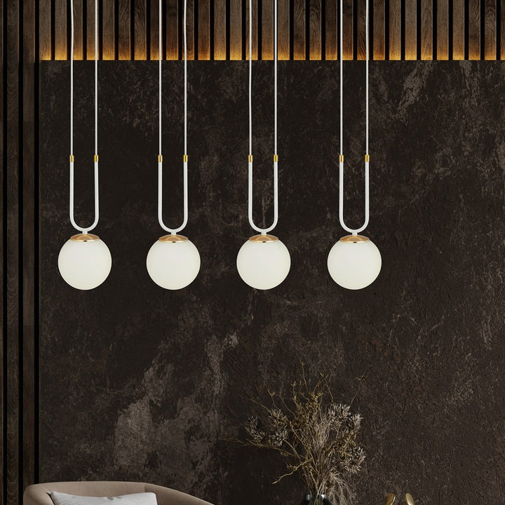 Lustra suspendata GLAM 4 alba/opal