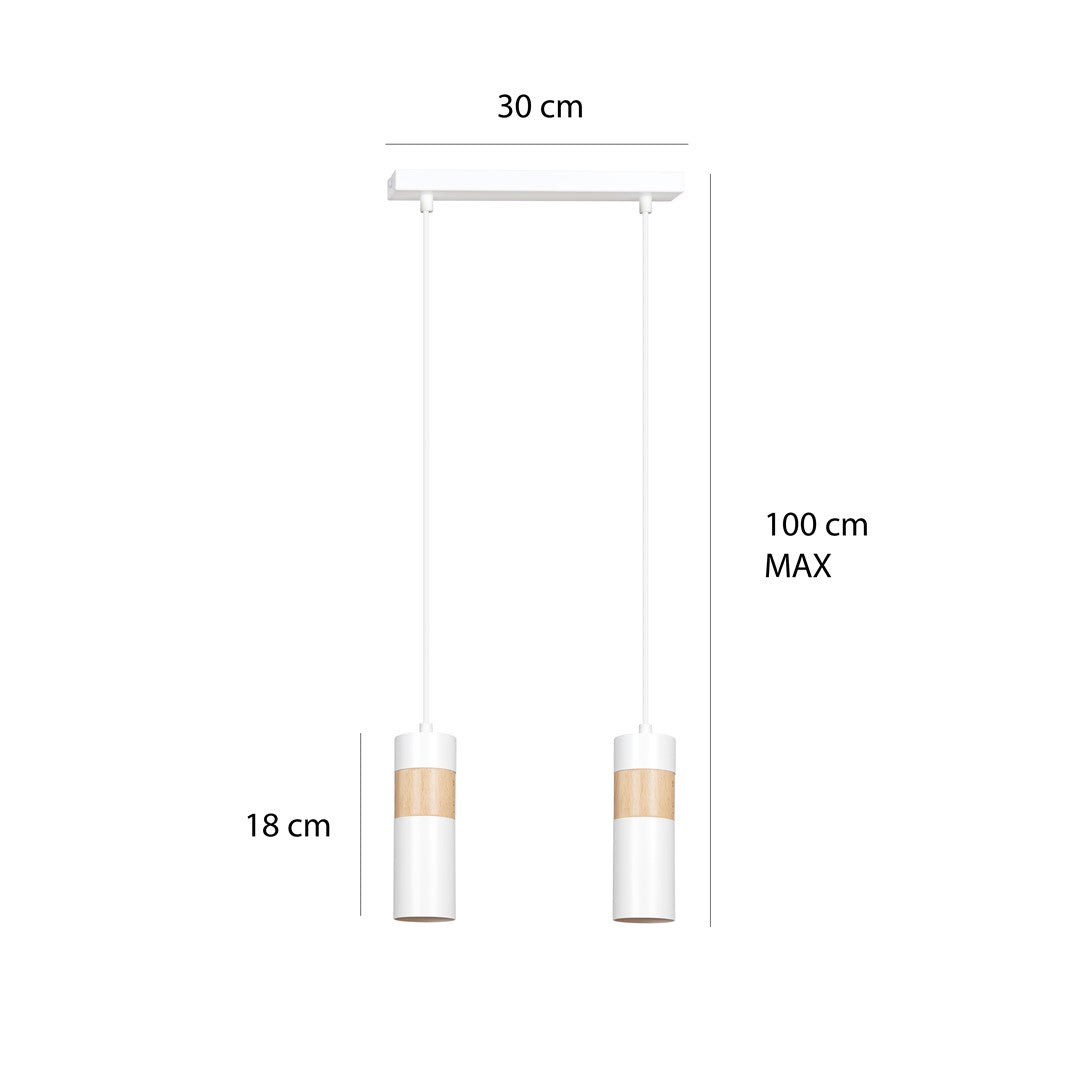 Lustra suspendata cu 2 pendule AKARI 2 alba