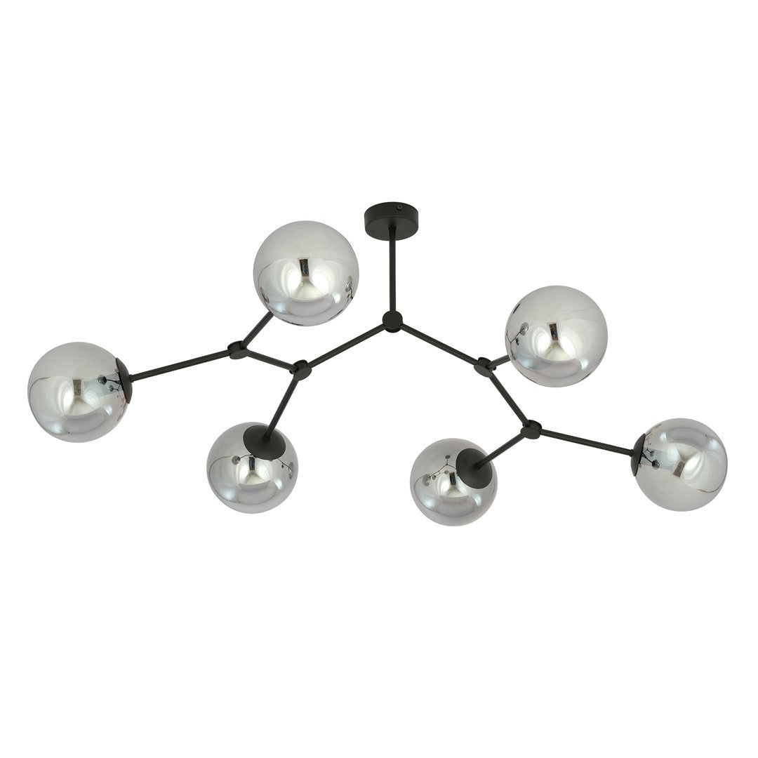 Plafoniera SPACE 6 neagra cu abajur grafit