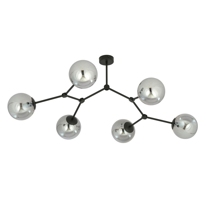 Plafoniera SPACE 6 neagra cu abajur grafit