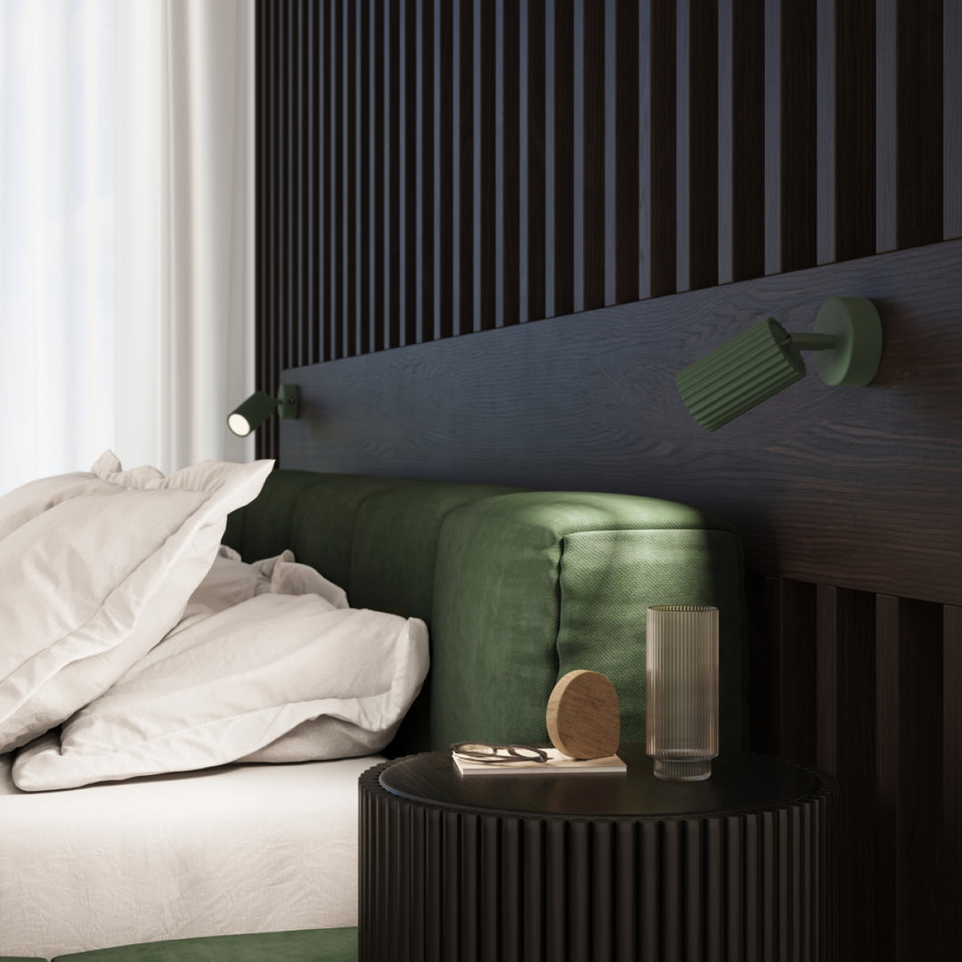 Lampa de perete KARBON verde masliniu cu intrerupator