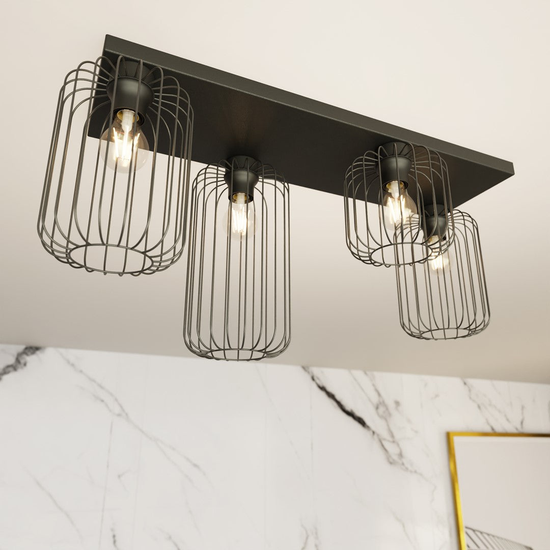 Plafoniera BARN 4 neagra