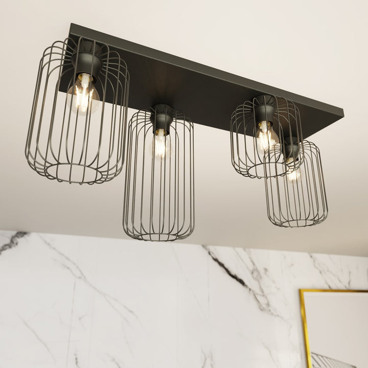 Plafoniera BARN 4 neagra