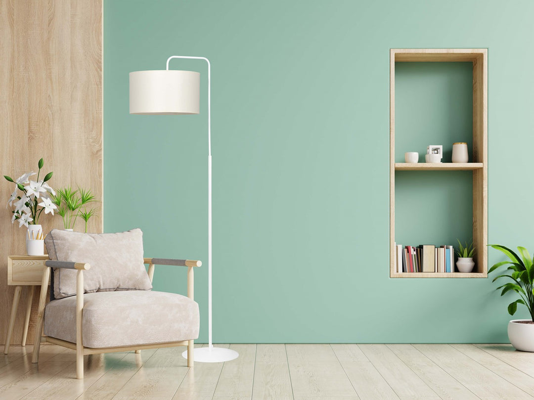Lampa de podea TRAPO LP1 alba si ecru
