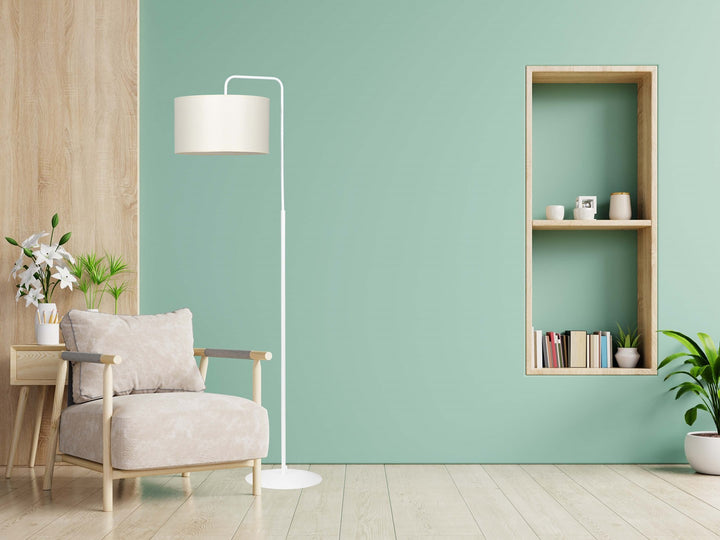 Lampa de podea TRAPO LP1 alba si ecru