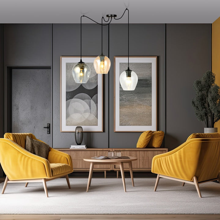 Lustra suspendata LEVEL 3 neagra MIX