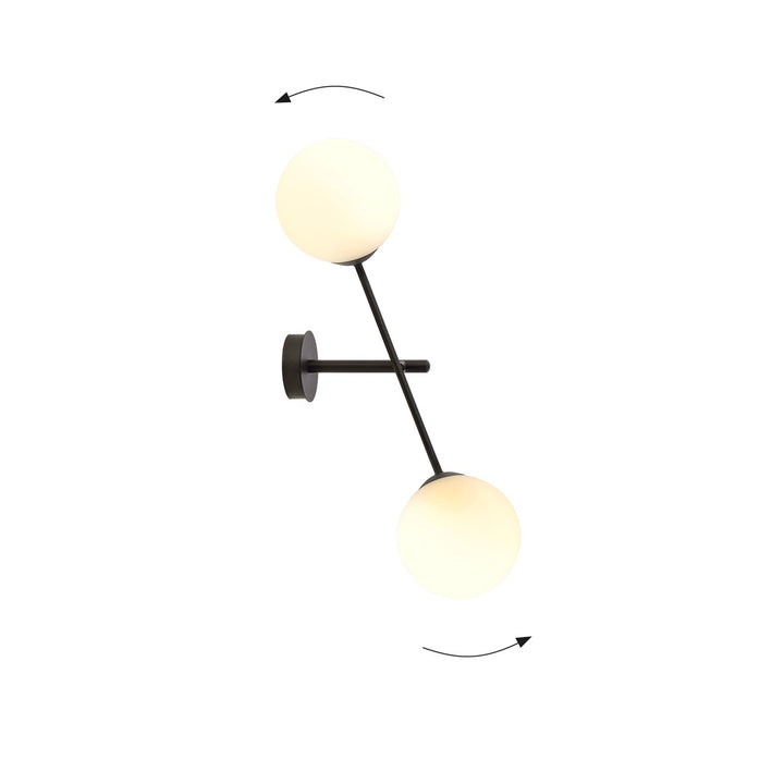 Aplica de perete LINEAR K2 neagra-opal