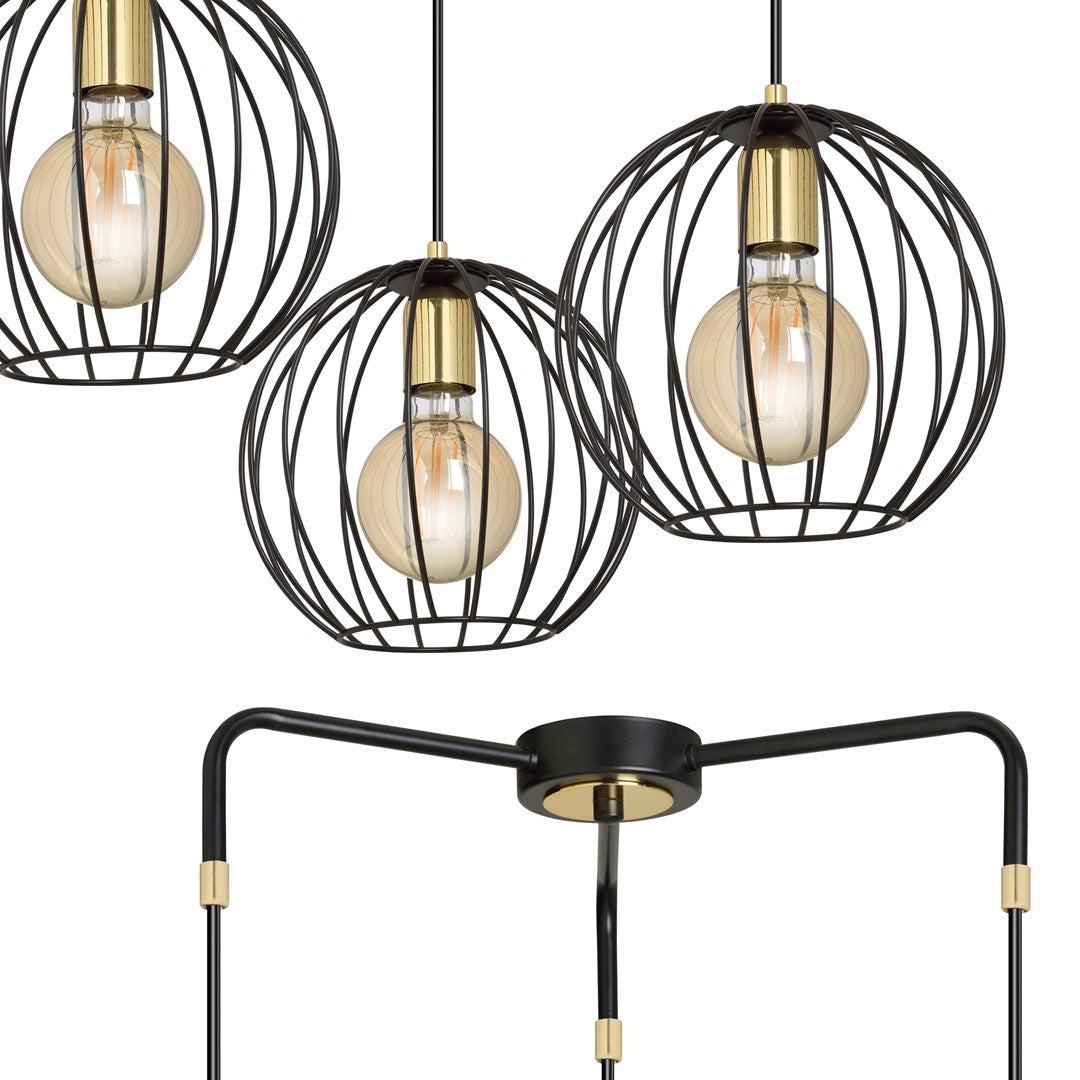 Lustra suspendata ALBIO 3 neagra