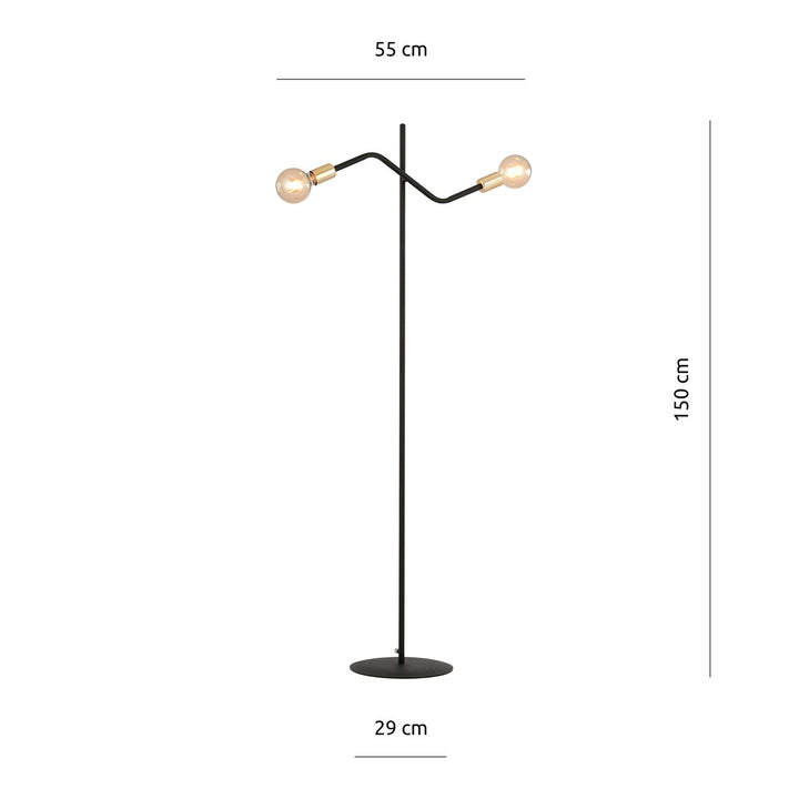 Lampa de podea BOLT LP2 BLACK GOLD