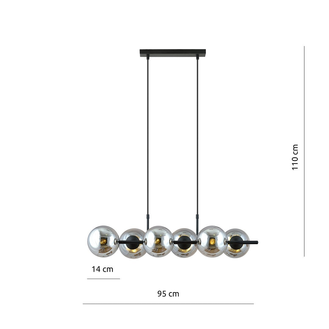 Lustra suspendata RORY 6 grafit